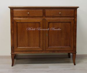Classic sideboard in solid walnut wood with 2 120 cm doors